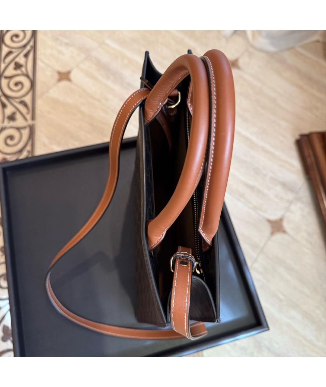 CELINE Коричневая сумка с короткими ручками, фото 6