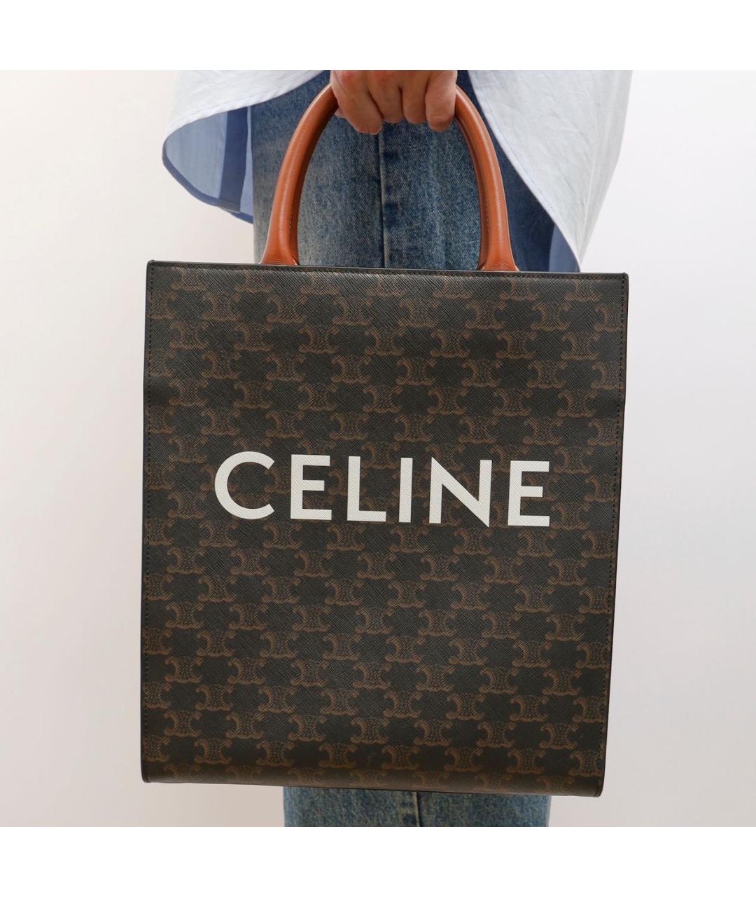 CELINE Коричневая сумка с короткими ручками, фото 2