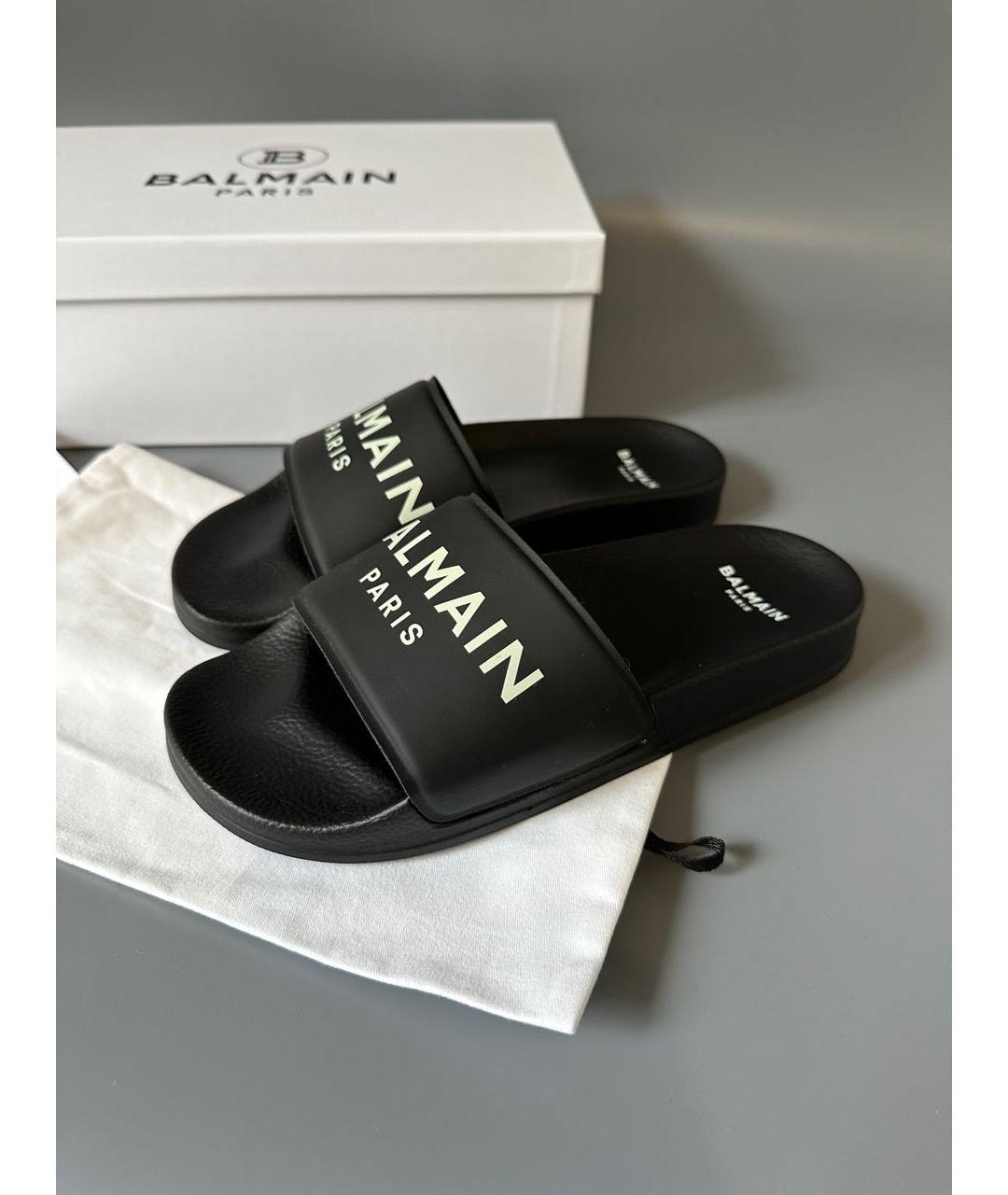 BALMAIN Черные шлепанцы, фото 3