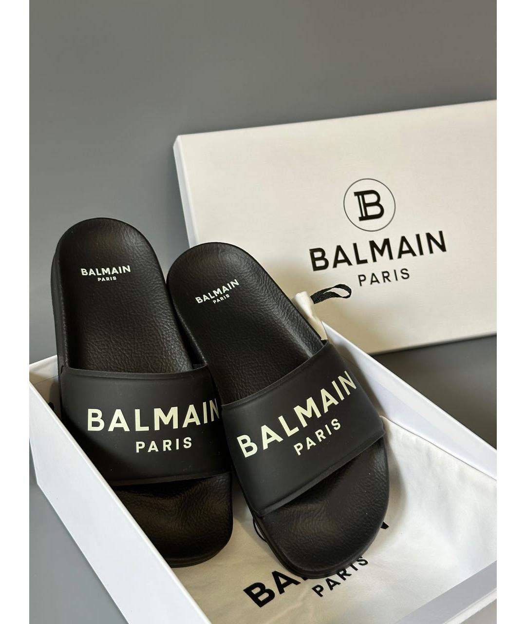 BALMAIN Черные шлепанцы, фото 7