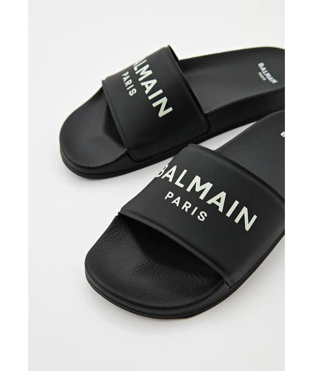 BALMAIN Черные шлепанцы, фото 6