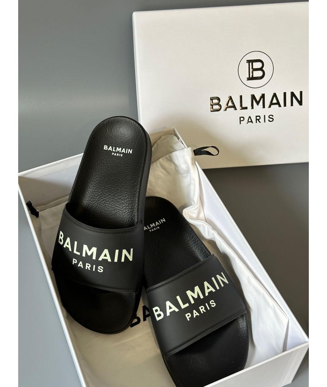 BALMAIN Черные шлепанцы, фото 2