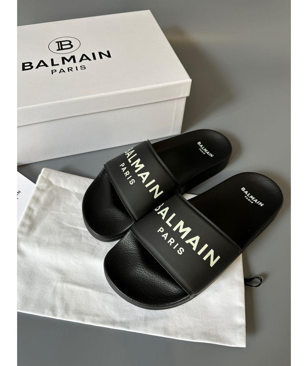 BALMAIN Черные шлепанцы, фото 5