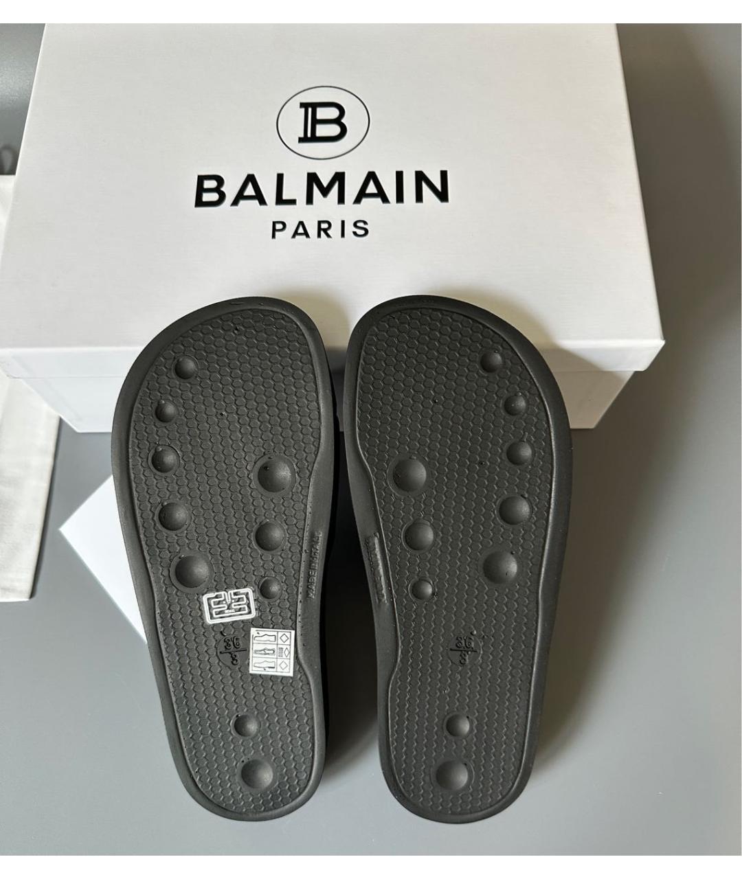BALMAIN Черные шлепанцы, фото 4