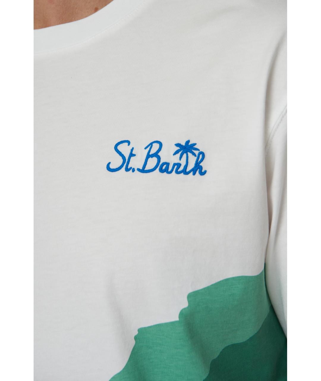 MC2 SAINT BARTH Белая хлопковая футболка, фото 4