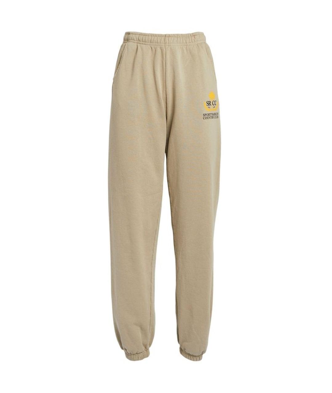 SPORTY AND RICH Хаки хлопковые прямые брюки, фото 1