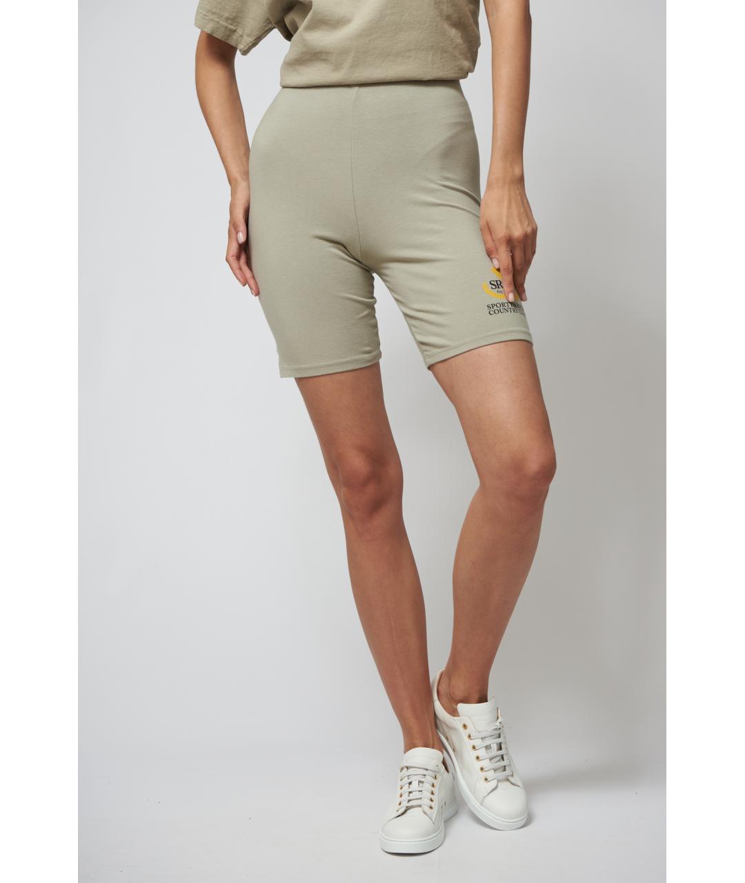 SPORTY AND RICH Хаки хлопковые леггинсы и велосипедки, фото 3