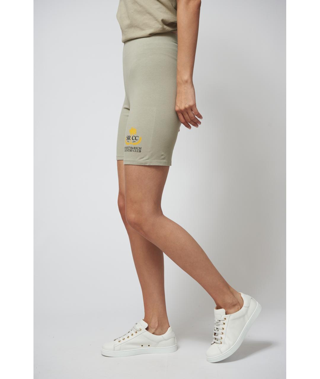 SPORTY AND RICH Хаки хлопковые леггинсы и велосипедки, фото 4