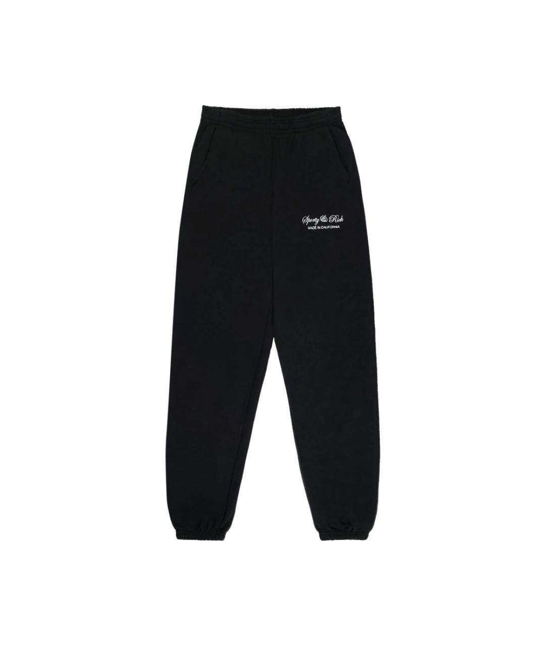 SPORTY AND RICH Черные хлопковые прямые брюки, фото 6