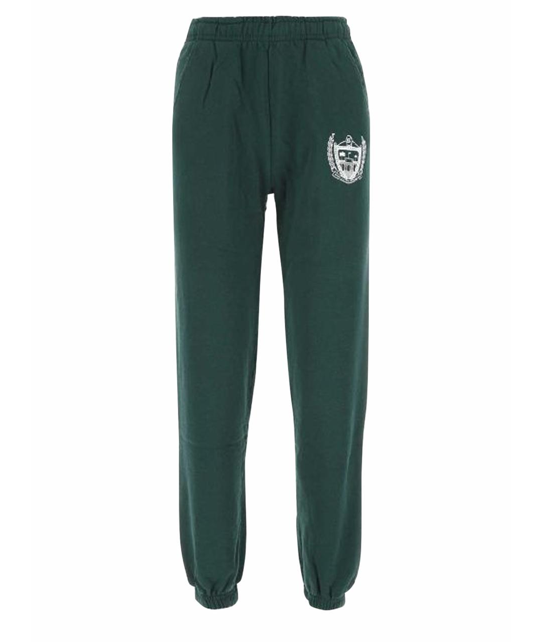 SPORTY AND RICH Зеленые хлопковые прямые брюки, фото 1