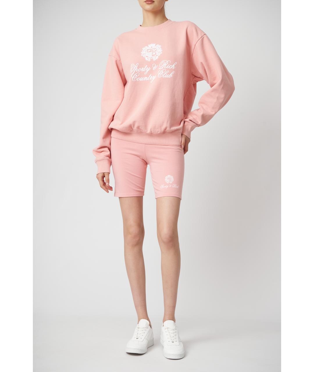 SPORTY AND RICH Розовые хлопковые леггинсы и велосипедки, фото 2