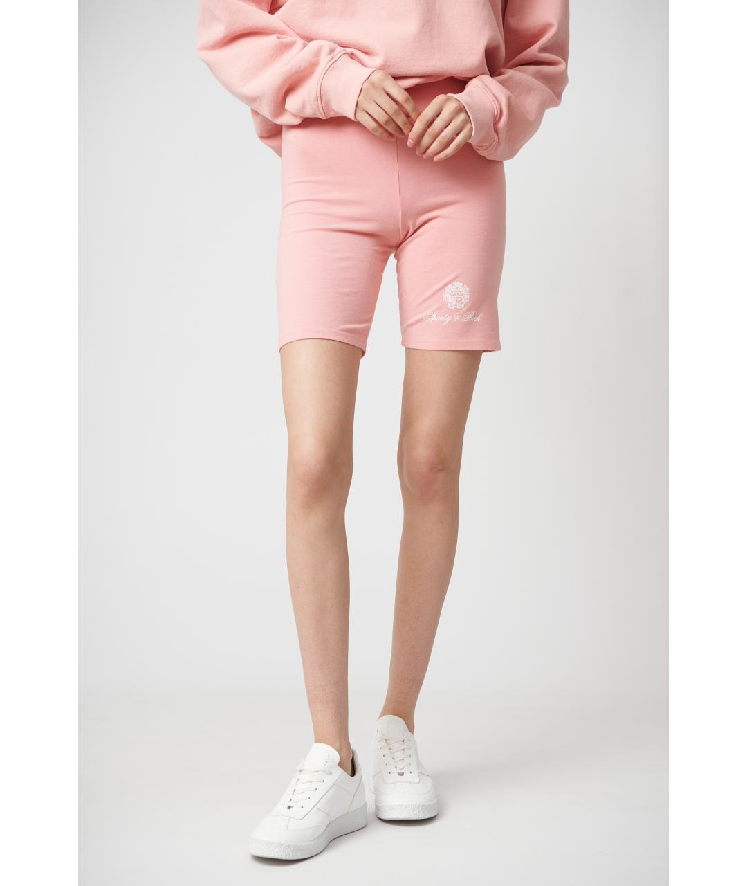 SPORTY AND RICH Розовые хлопковые леггинсы и велосипедки, фото 3