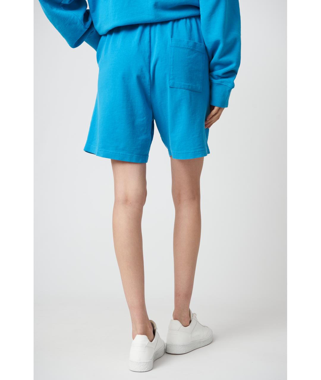 SPORTY AND RICH Бирюзовые хлопковые шорты, фото 4