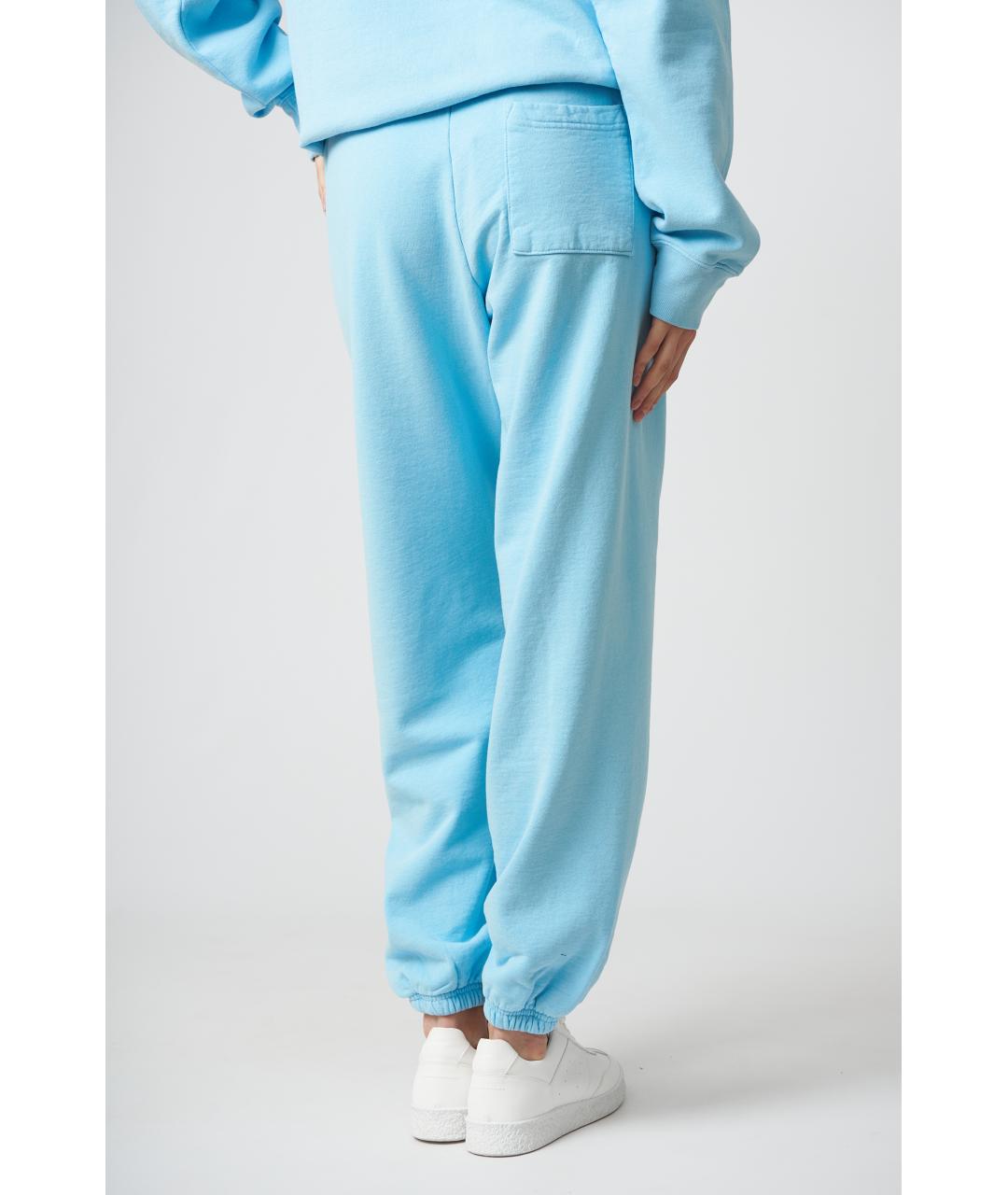 SPORTY AND RICH Голубые хлопковые прямые брюки, фото 5