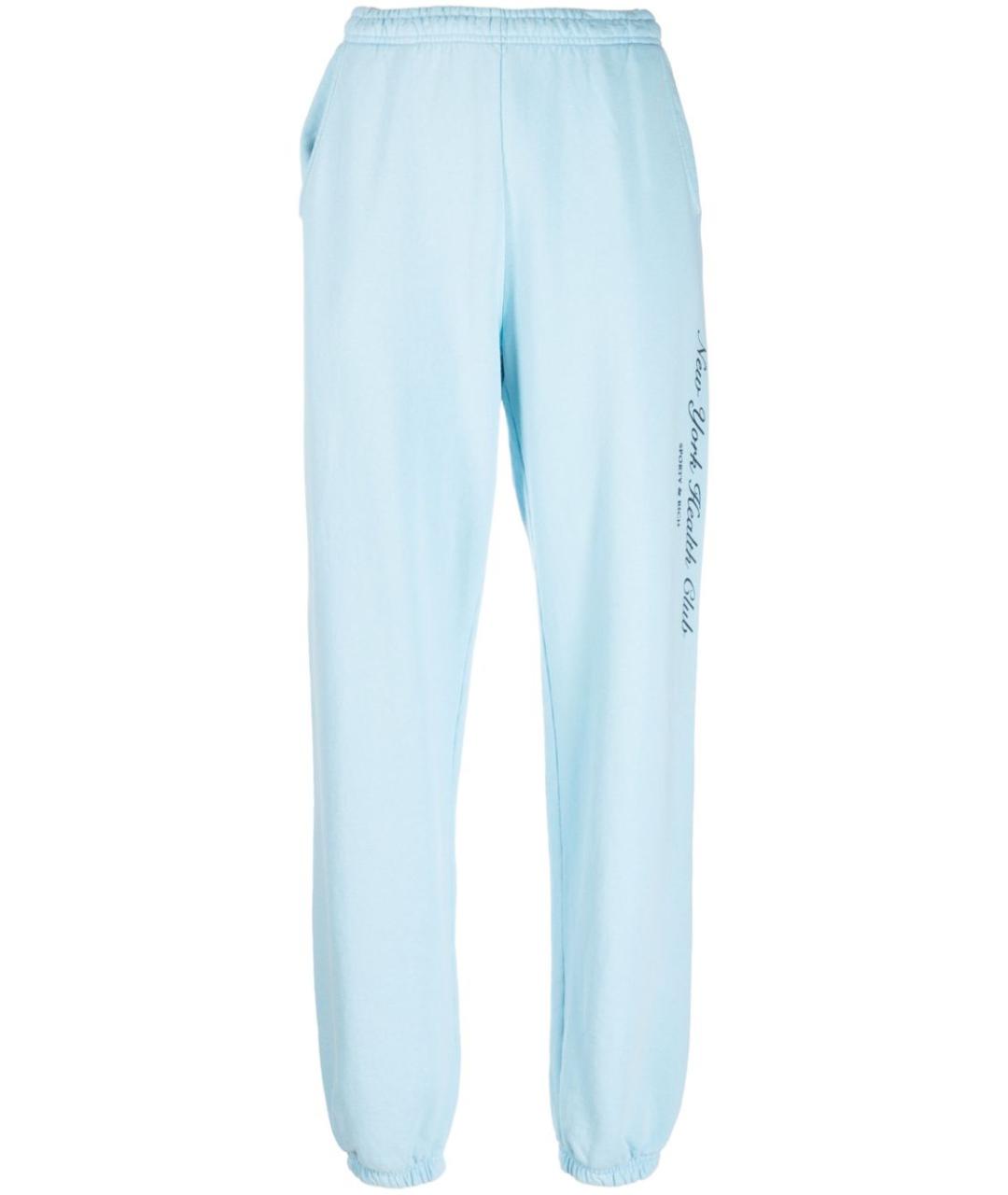SPORTY AND RICH Голубые хлопковые прямые брюки, фото 1