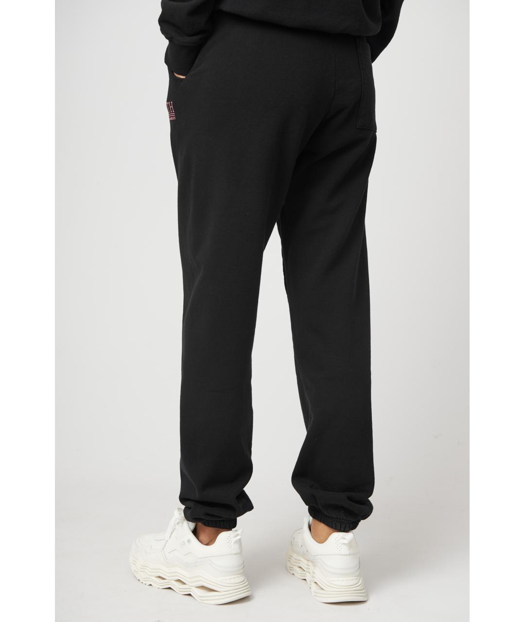 SPORTY AND RICH Черные хлопковые прямые брюки, фото 4