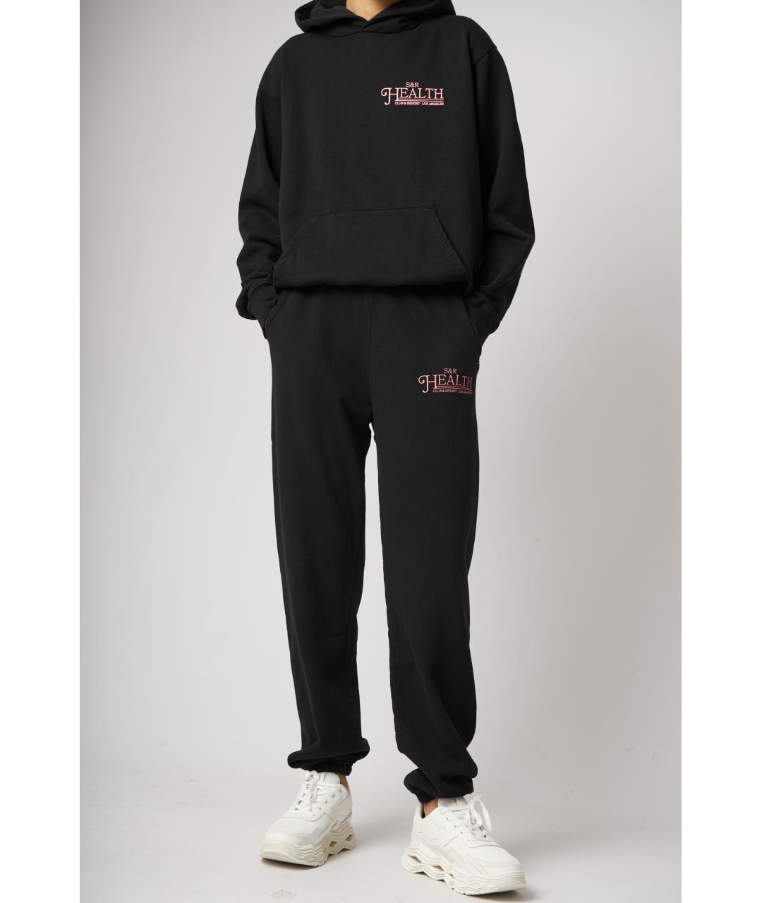 SPORTY AND RICH Черные хлопковые прямые брюки, фото 2