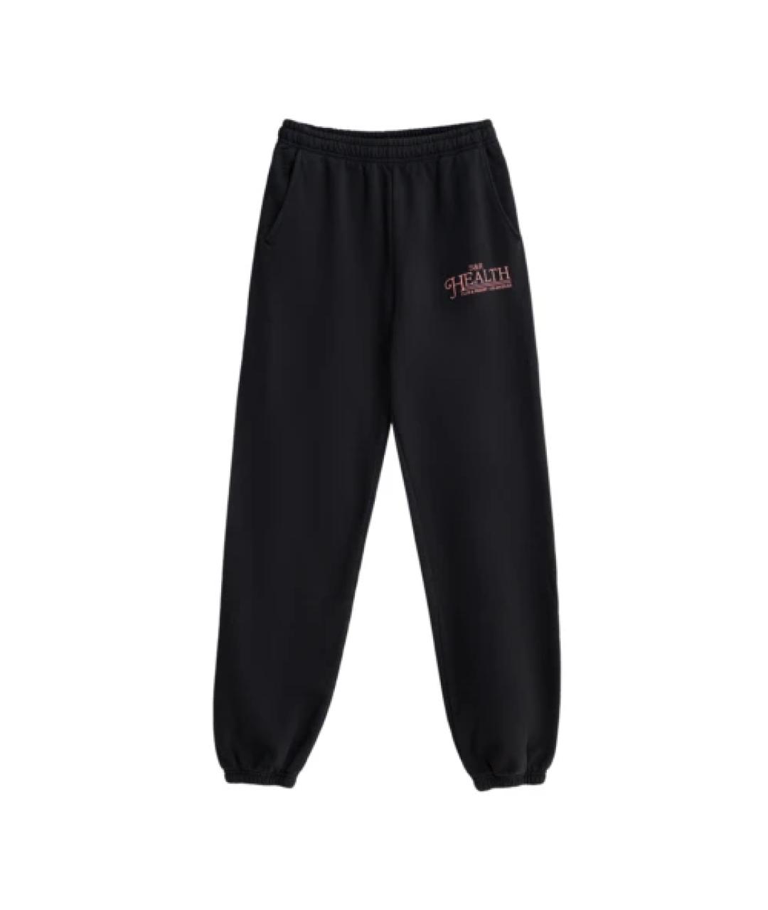 SPORTY AND RICH Черные хлопковые прямые брюки, фото 1
