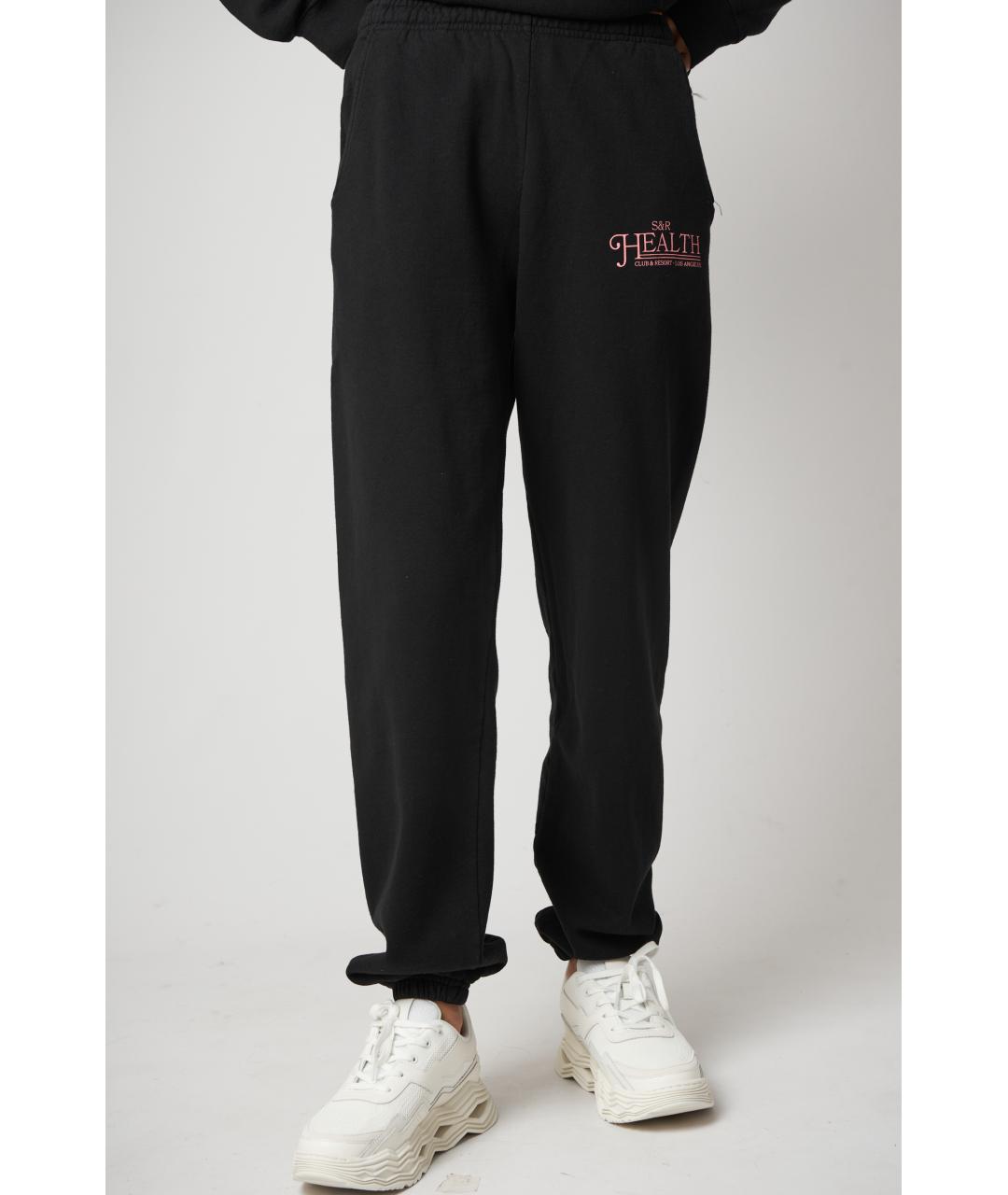 SPORTY AND RICH Черные хлопковые прямые брюки, фото 3