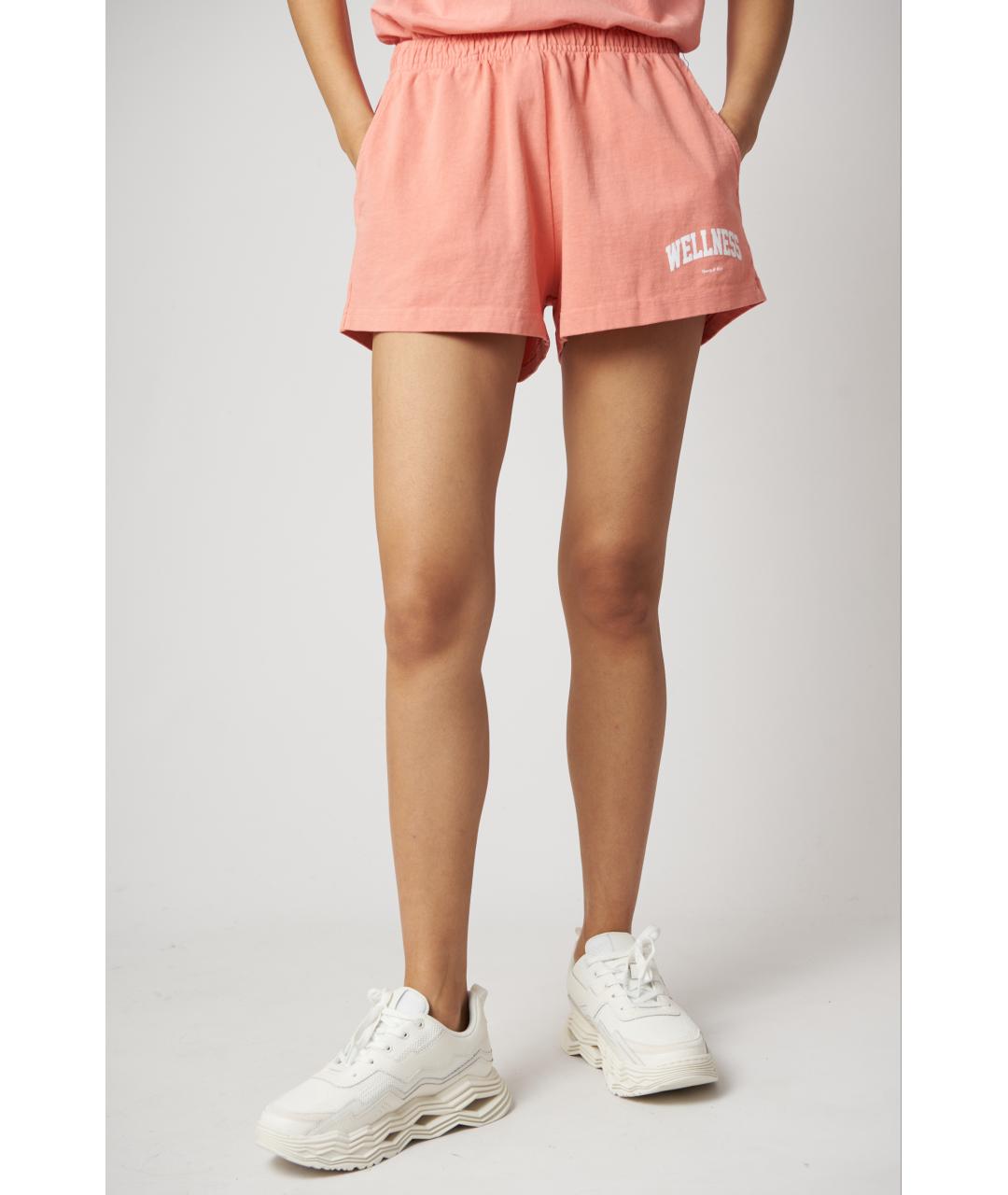 SPORTY AND RICH Коралловые хлопковые шорты, фото 3