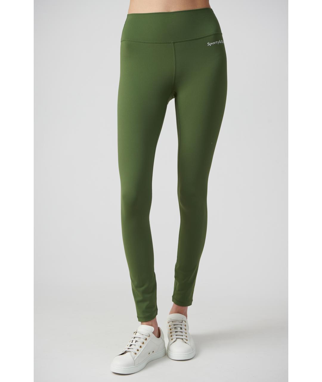 SPORTY AND RICH Хаки полиамидовые леггинсы и велосипедки, фото 2