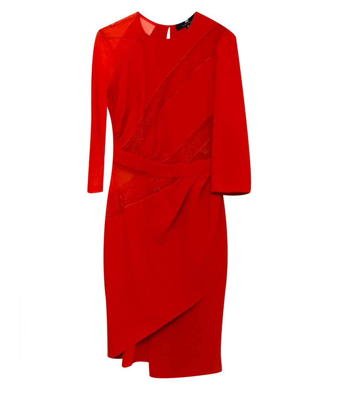 ELISABETTA FRANCHI Красное полиэстеровое коктейльное платье, фото 1
