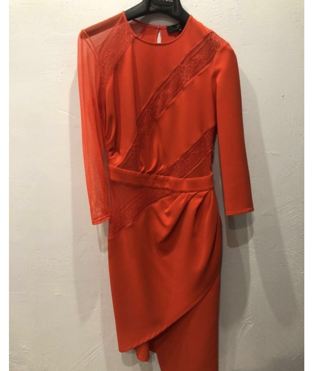 ELISABETTA FRANCHI Красное полиэстеровое коктейльное платье, фото 4