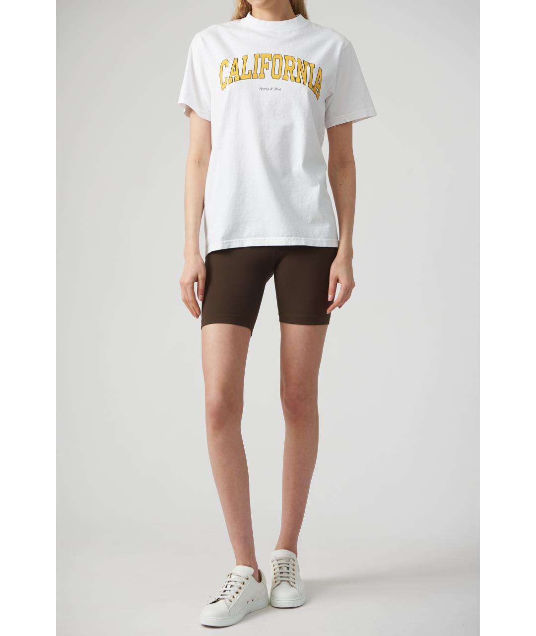 SPORTY AND RICH Белая хлопковая футболка, фото 3