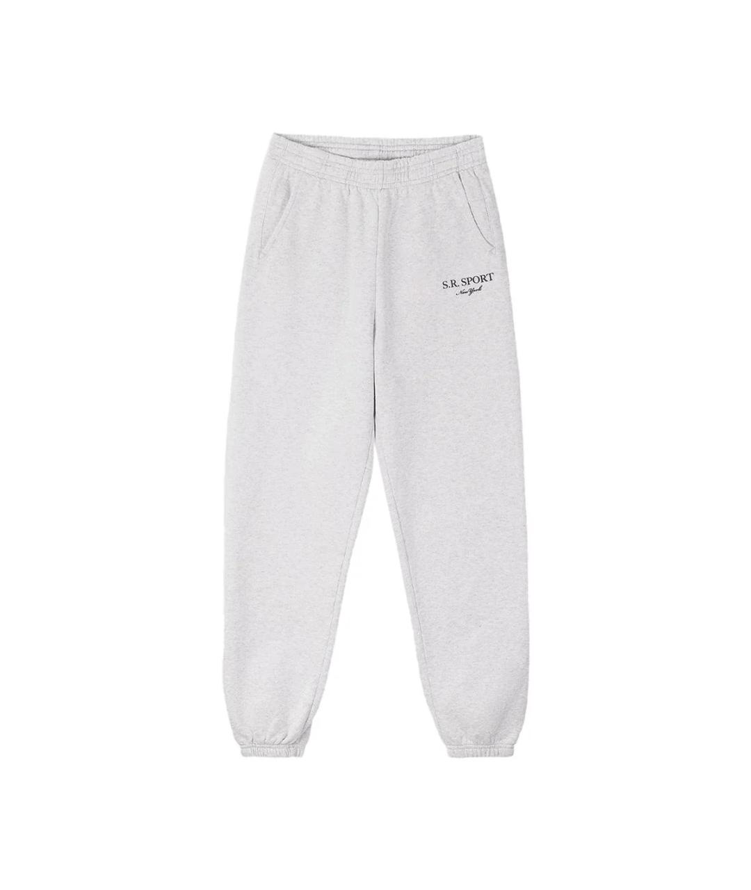 SPORTY AND RICH Серые хлопковые прямые брюки, фото 1