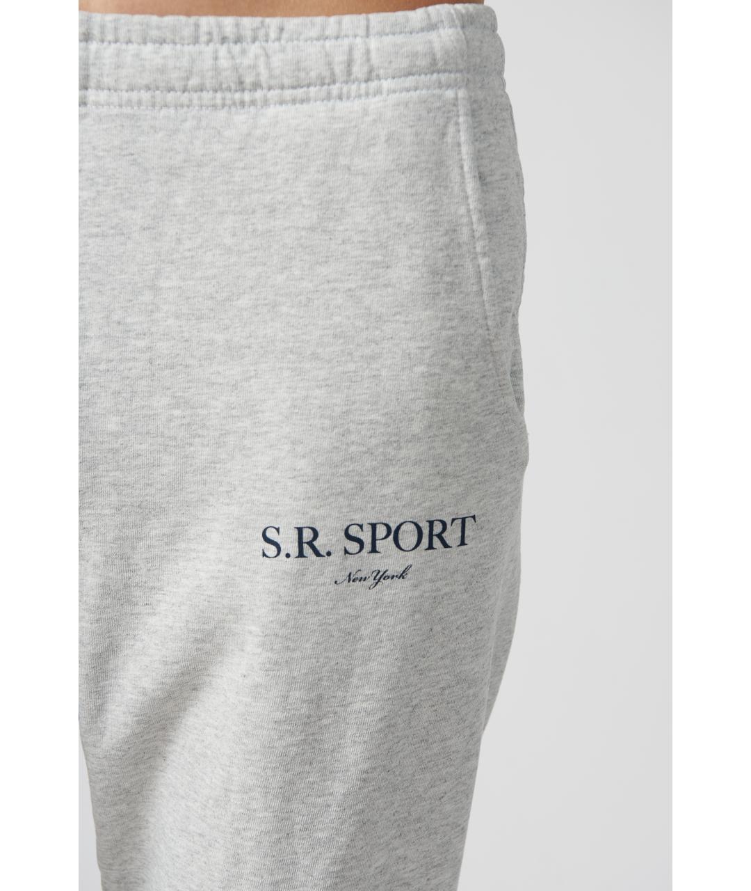SPORTY AND RICH Серые хлопковые прямые брюки, фото 3
