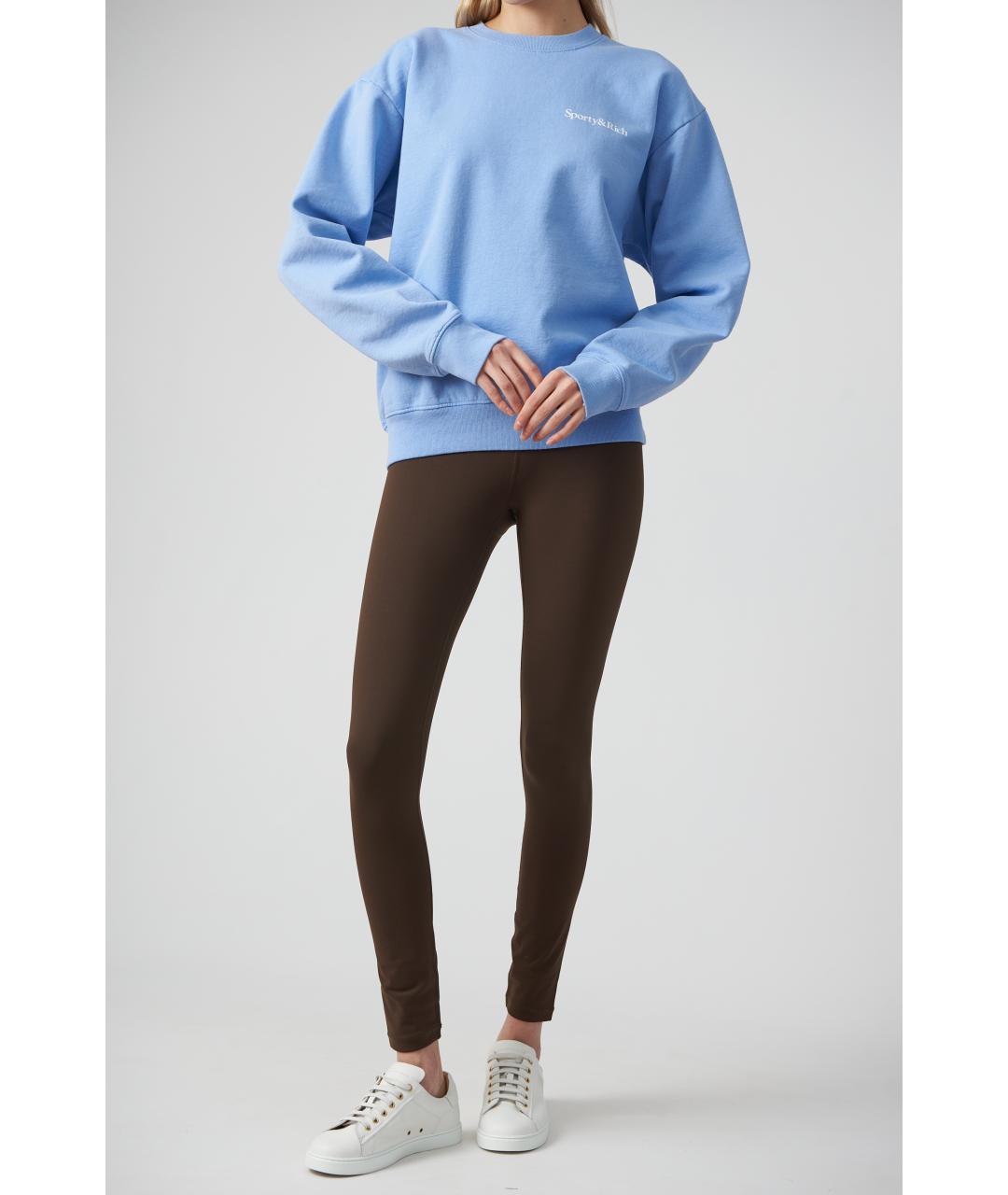 SPORTY AND RICH Коричневые полиамидовые леггинсы и велосипедки, фото 2