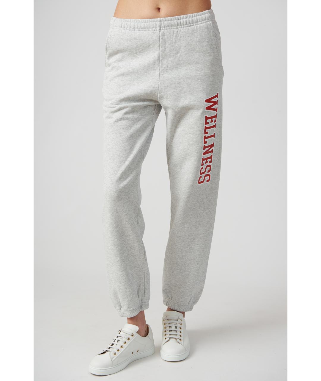 SPORTY AND RICH Серые хлопковые прямые брюки, фото 2
