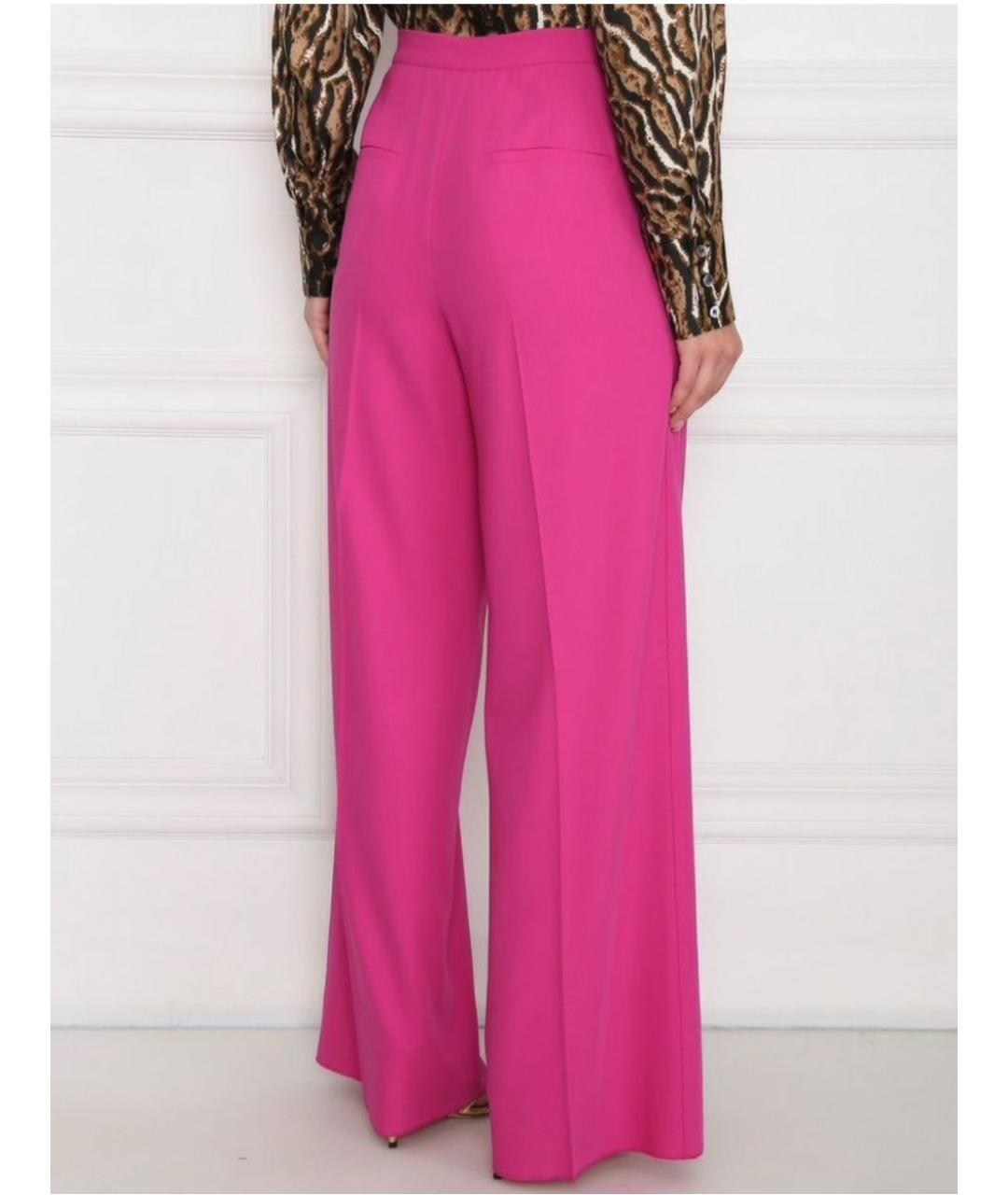 MAX MARA Розовые шерстяные брюки широкие, фото 2
