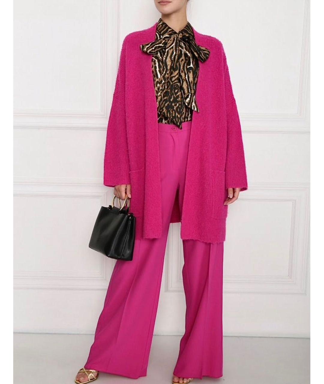 MAX MARA Розовые шерстяные брюки широкие, фото 6
