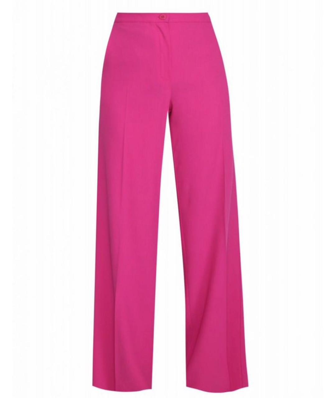 MAX MARA Розовые шерстяные брюки широкие, фото 7
