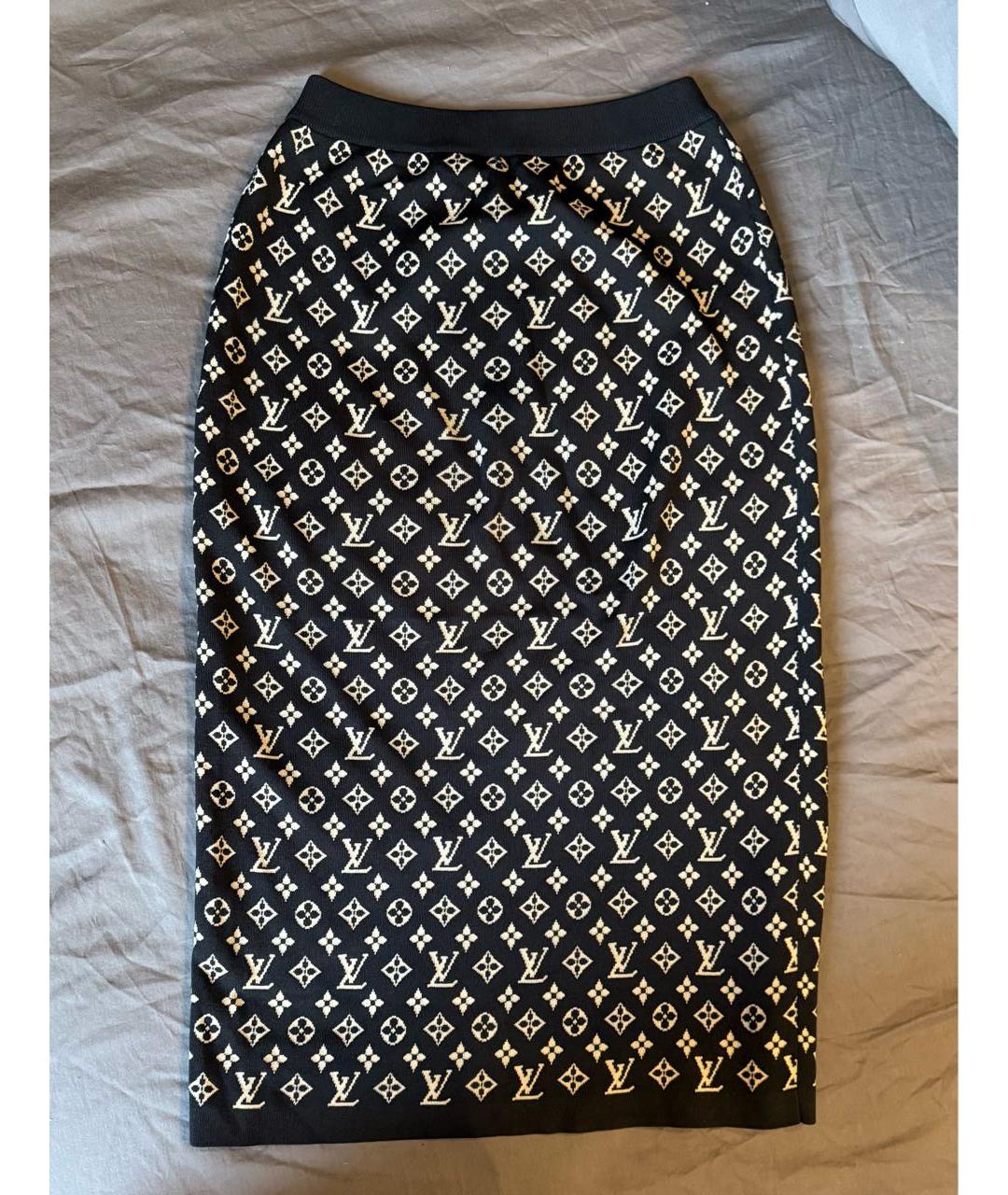 LOUIS VUITTON Черная юбка миди, фото 2