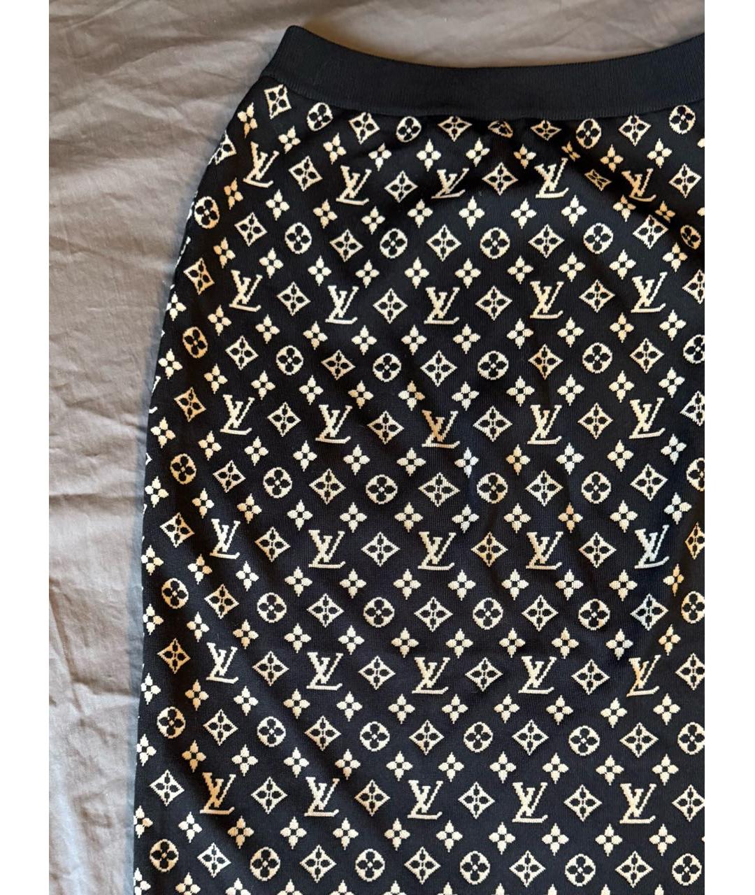 LOUIS VUITTON Черная юбка миди, фото 4