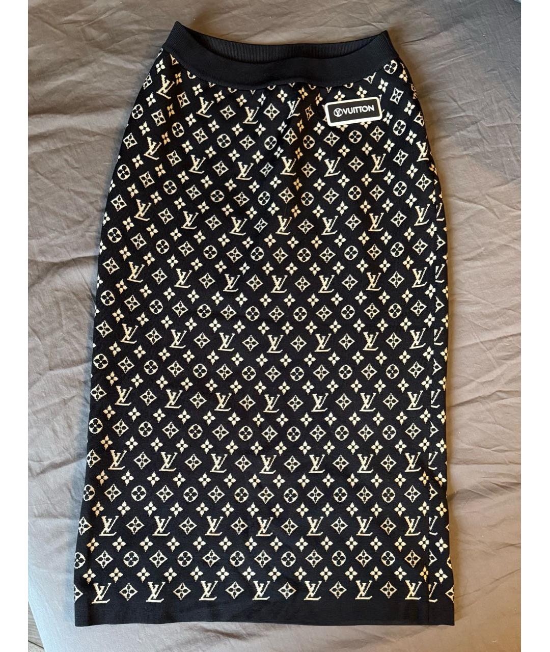 LOUIS VUITTON Черная юбка миди, фото 6