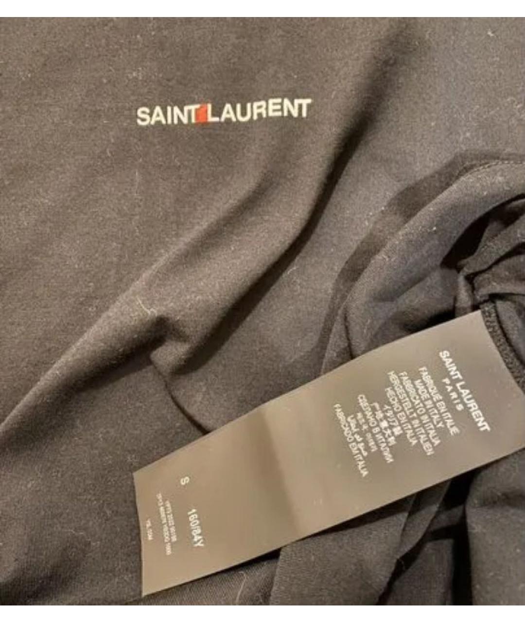 SAINT LAURENT Черная хлопковая футболка, фото 6