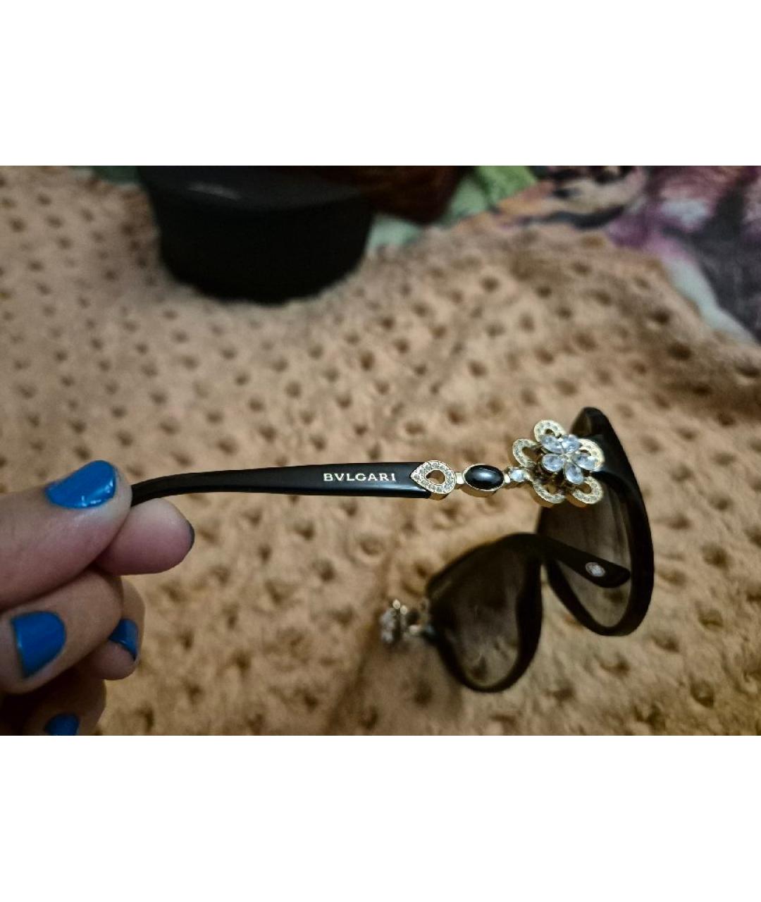 BVLGARI Черные пластиковые солнцезащитные очки, фото 3