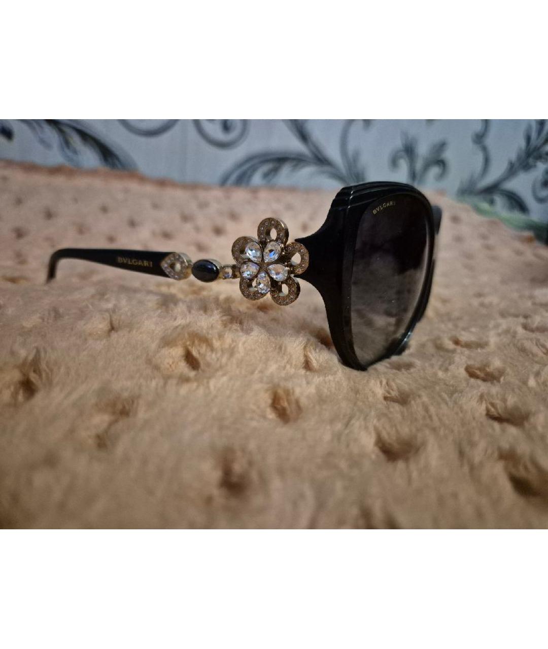 BVLGARI Черные пластиковые солнцезащитные очки, фото 2