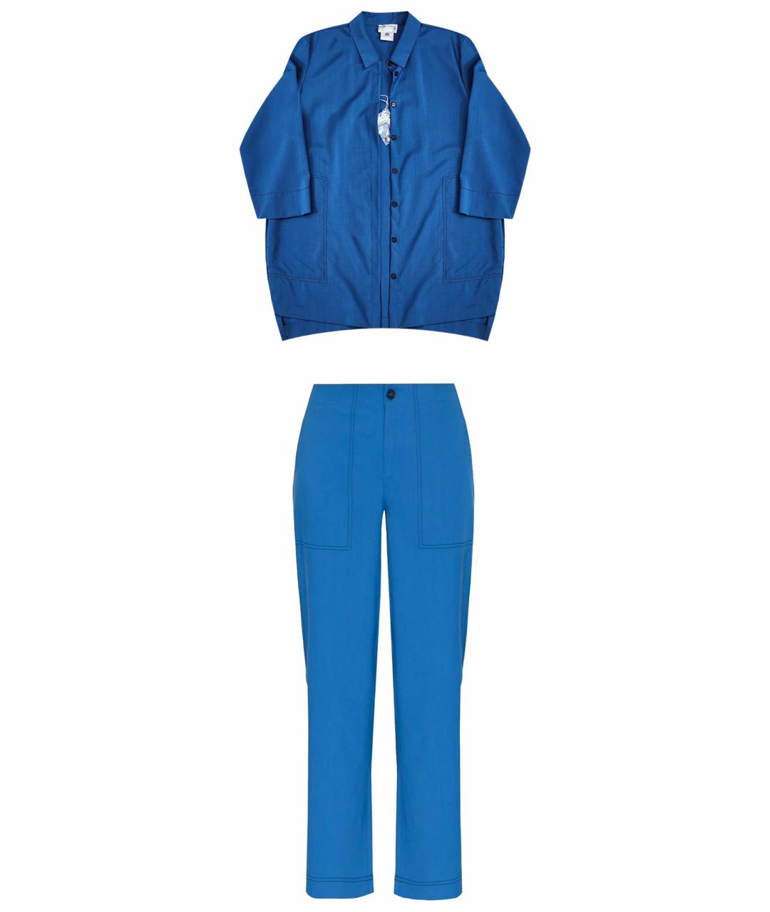 MAX MARA Синий шерстяной костюм с брюками, фото 1