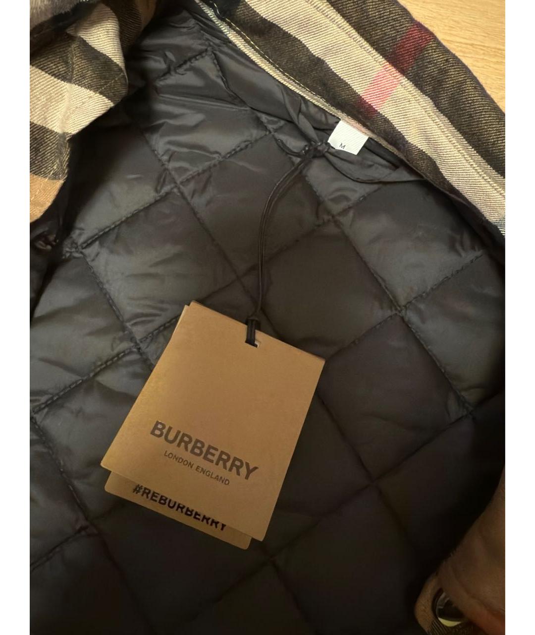 BURBERRY Коричневая полиамидовая куртка, фото 3