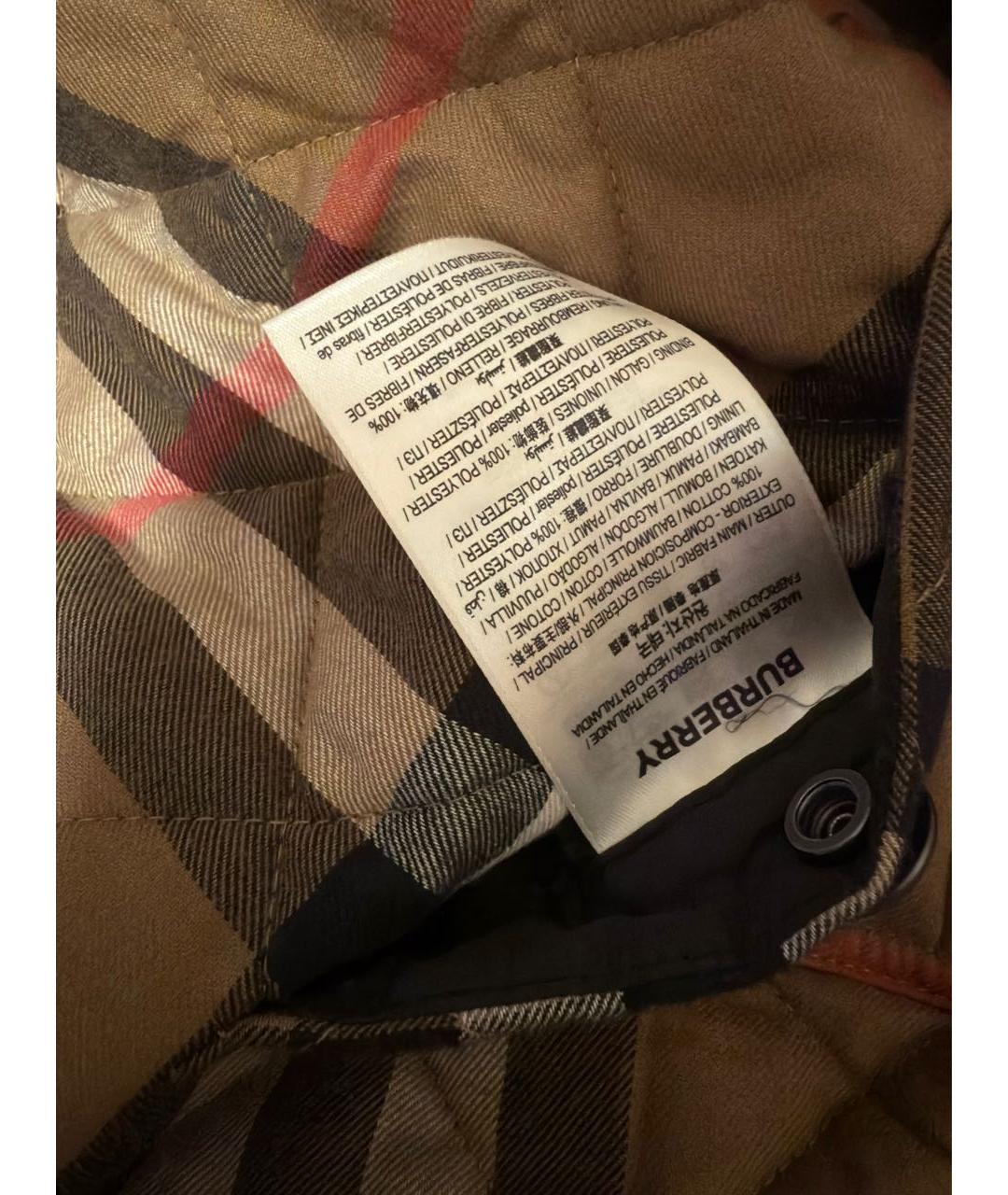 BURBERRY Коричневая полиамидовая куртка, фото 5