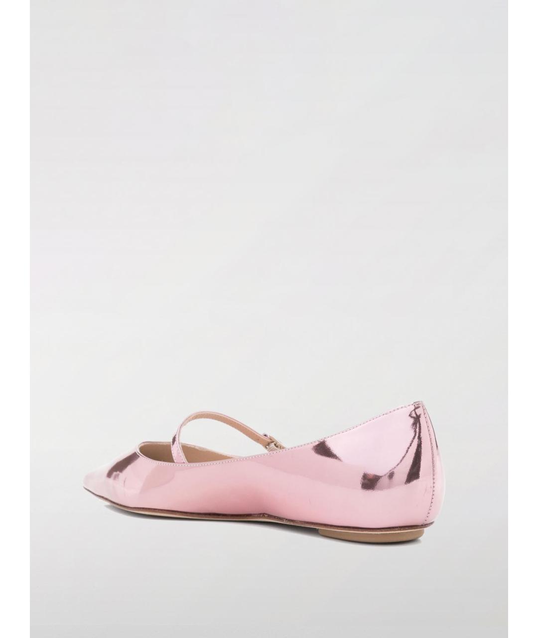 STUART WEITZMAN Розовые кожаные балетки, фото 3