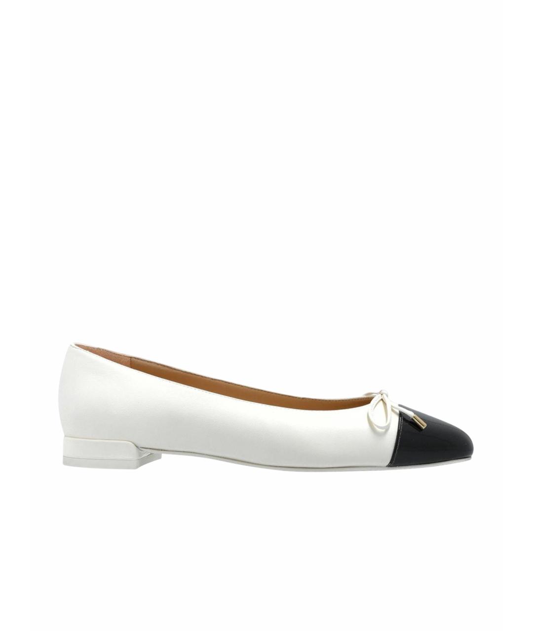 STUART WEITZMAN Белые кожаные балетки, фото 1