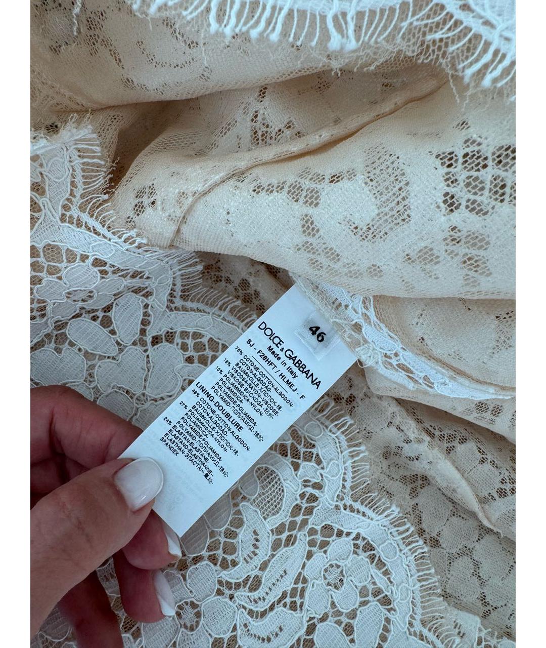 DOLCE&GABBANA Бежевый хлопковый костюм с юбками, фото 6