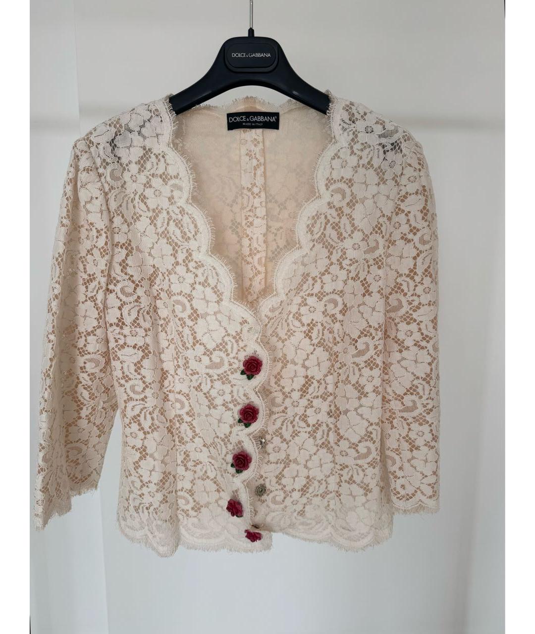 DOLCE&GABBANA Бежевый хлопковый костюм с юбками, фото 4