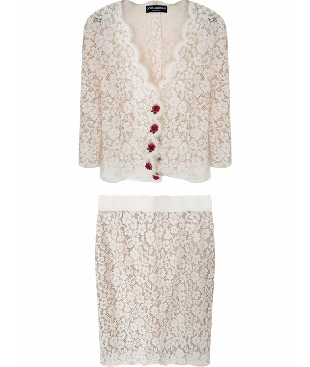DOLCE&GABBANA Бежевый хлопковый костюм с юбками, фото 1
