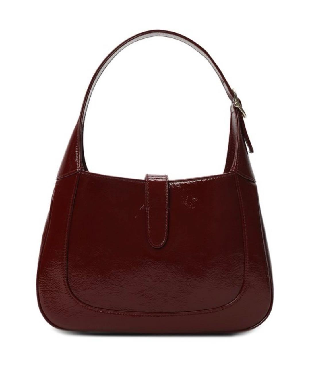 GUCCI Бордовая сумка через плечо из лакированной кожи, фото 2